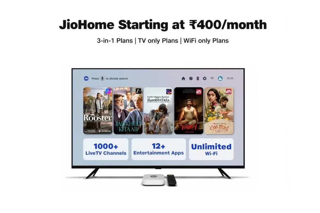 Reliance Jio запустила тарифы JioHome 3-в-1, а также пакеты только с ТВ и только с Wi-Fi