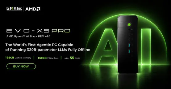 GMKtec выпустила EVO-X5 Pro на Ryzen AI Max+ PRO 495 с 192 ГБ памяти