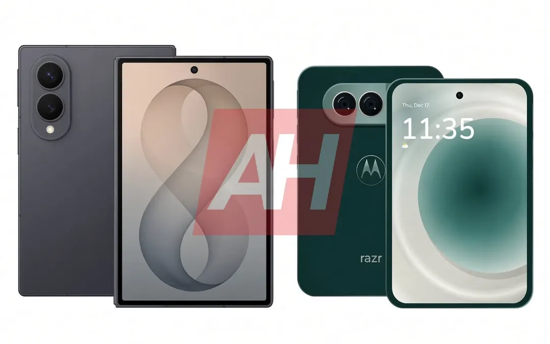 Утечка: сравнение Galaxy Z Fold 8 и первого широкого складного Motorola