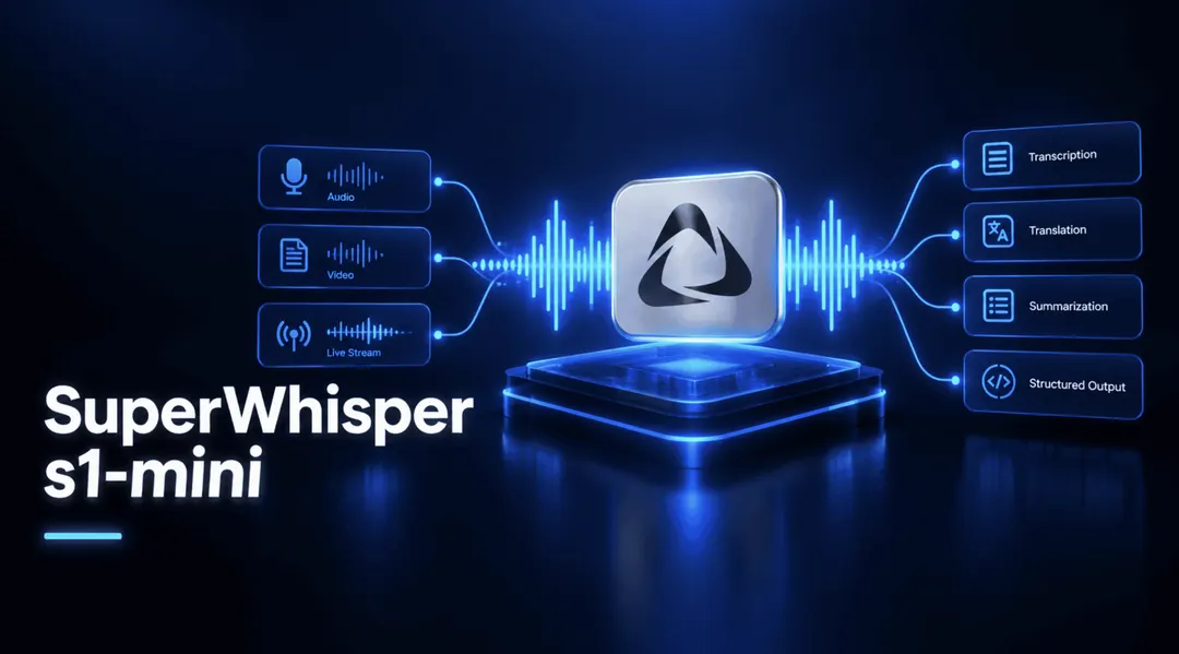 SuperWhisper выпустила S1-mini — модель на 596 млн параметров для транскрипции