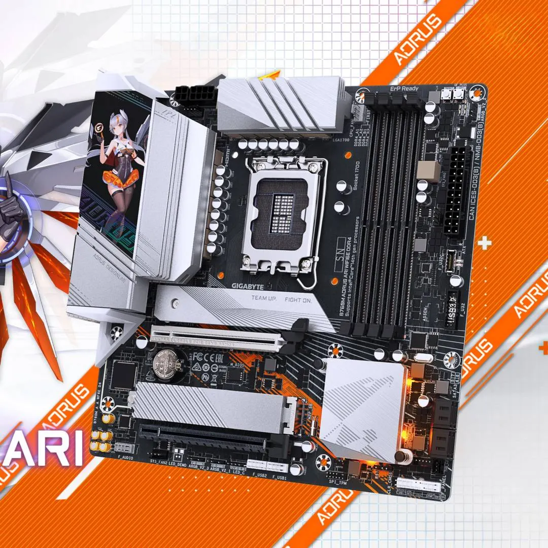 Gigabyte выпустила плату B760M Aorus Ari с DDR4 и аниме-маскотом