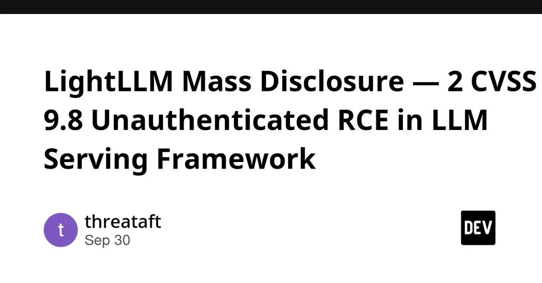 В LightLLM нашли две RCE-уязвимости с оценкой 9.8