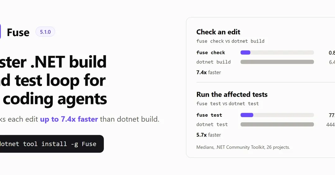 Fuse 5 ускоряет dotnet build до 7,4x для ИИ-агентов