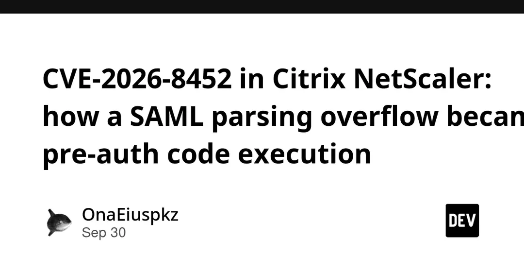 CVE-2026-8452 в Citrix NetScaler: переполнение при разборе SAML ведёт к RCE без аутентификации