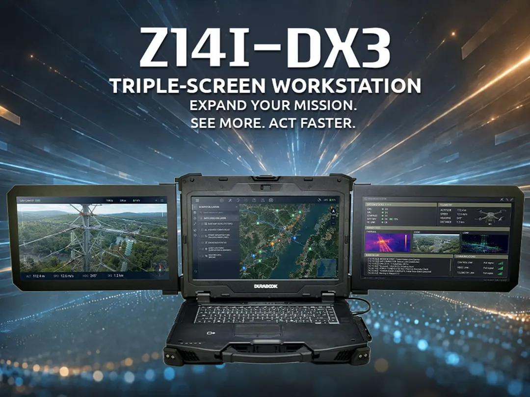 Durabook Z14I-DX3: защищённый ноутбук с тремя 14-дюймовыми экранами