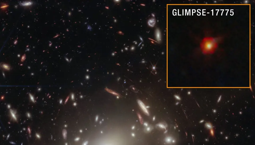 JWST получил глубочайший спектр «маленькой красной точки» GLIMPSE-17775