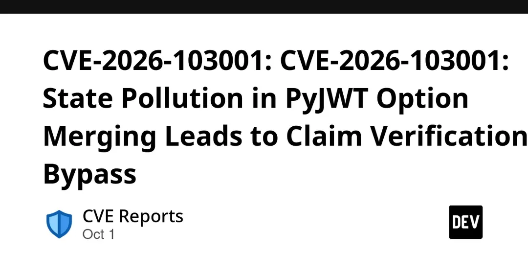 CVE-2026-103001: уязвимость в PyJWT обходит проверку токенов