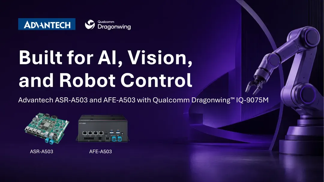 Advantech выпустила SBC ASR-A503 и контроллер AFE-A503 для роботов на Qualcomm Dragonwing IQ-9075M