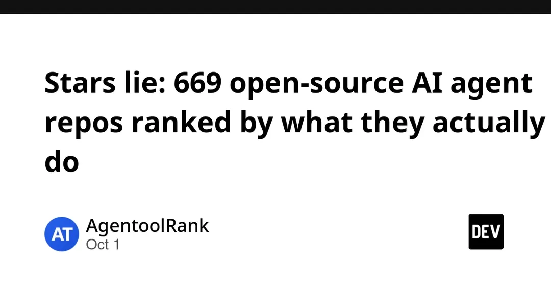 669 open-source ИИ-агентов оценили по активности, а не звёздам