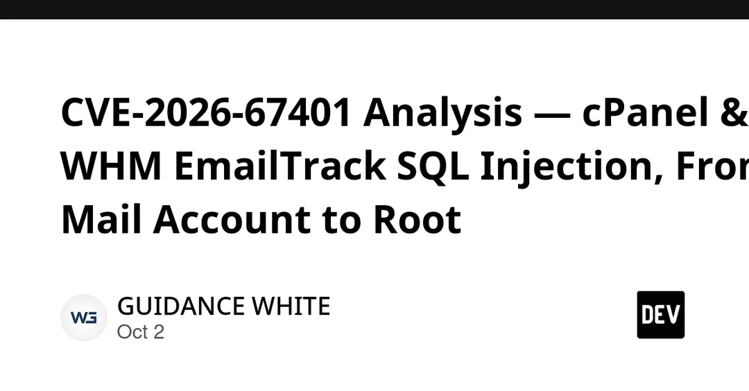 CVE-2026-67401: SQL-инъекция в EmailTrack cPanel ведёт к захвату root
