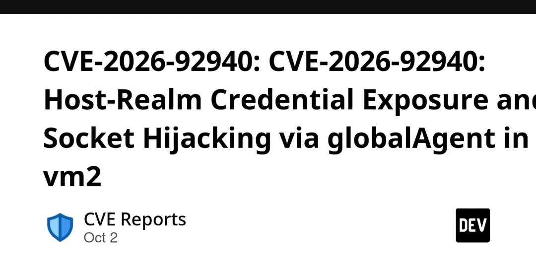 CVE-2026-92940: vm2 позволяет украсть токены и перехватить сокеты
