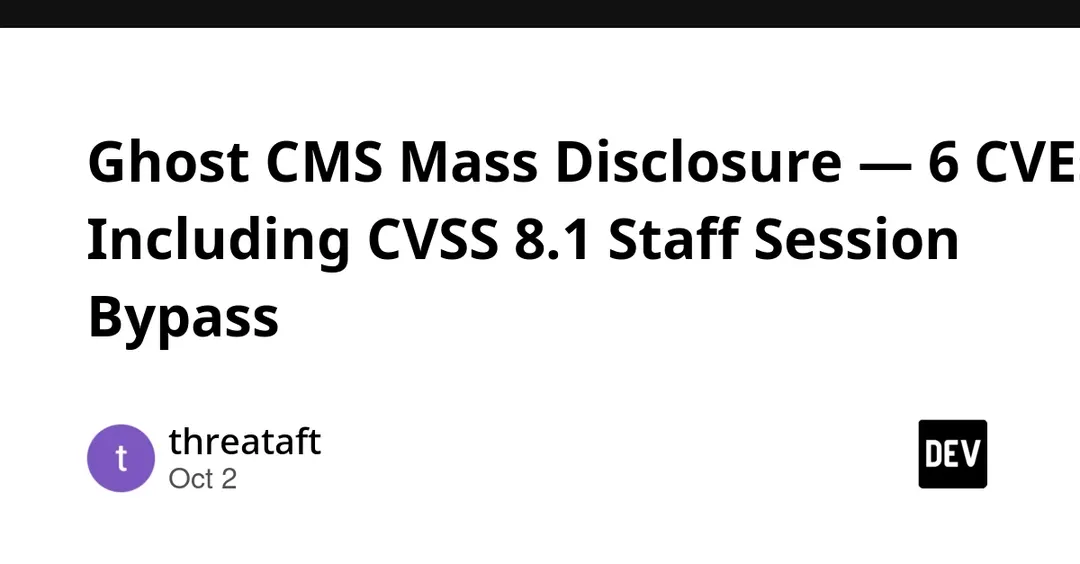 В Ghost CMS нашли шесть уязвимостей, включая обход 2FA с оценкой 8.1