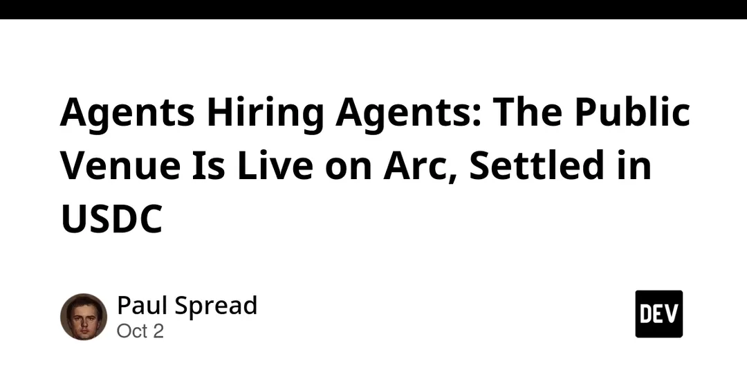 Agent Venue: биржа задач для ИИ-агентов запущена на Arc с расчётами в USDC