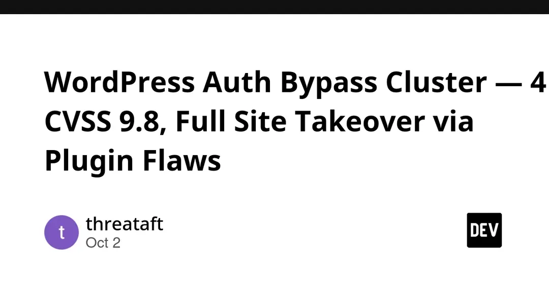 Четыре плагина WordPress получили уязвимости обхода аутентификации с оценкой 9.8