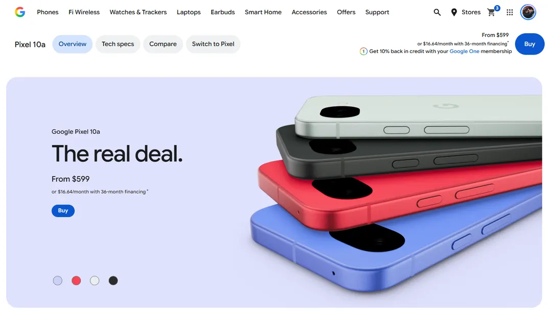 Google подняла цену Pixel 10a на $100 — до $599
