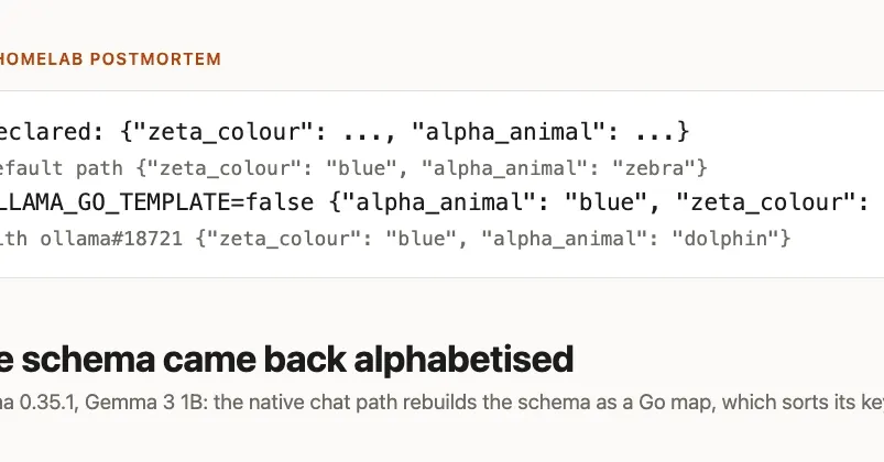 Ollama 0.35 сортирует ключи JSON-схемы по алфавиту на нативном пути чата