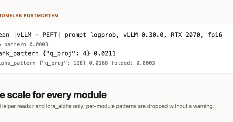 vLLM игнорирует rank_pattern и alpha_pattern в LoRA-адаптерах