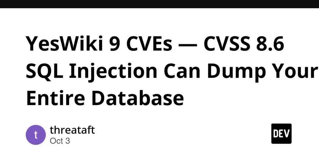 В YesWiki нашли девять уязвимостей, включая SQL-инъекцию с оценкой 8.6