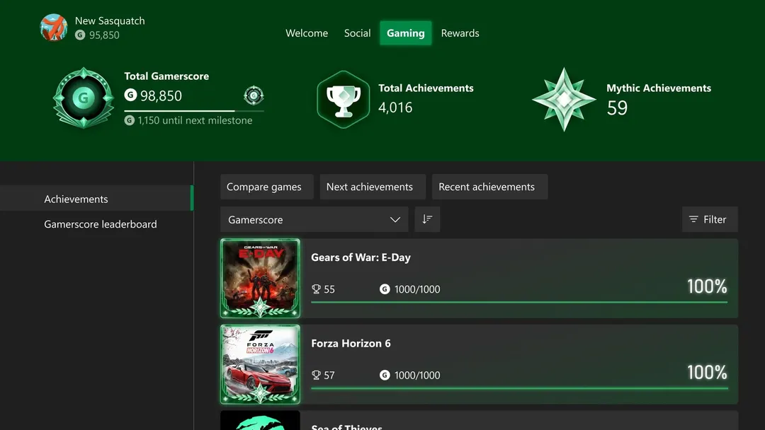 Xbox тестирует Mythic Achievements — аналог платинового трофея PlayStation