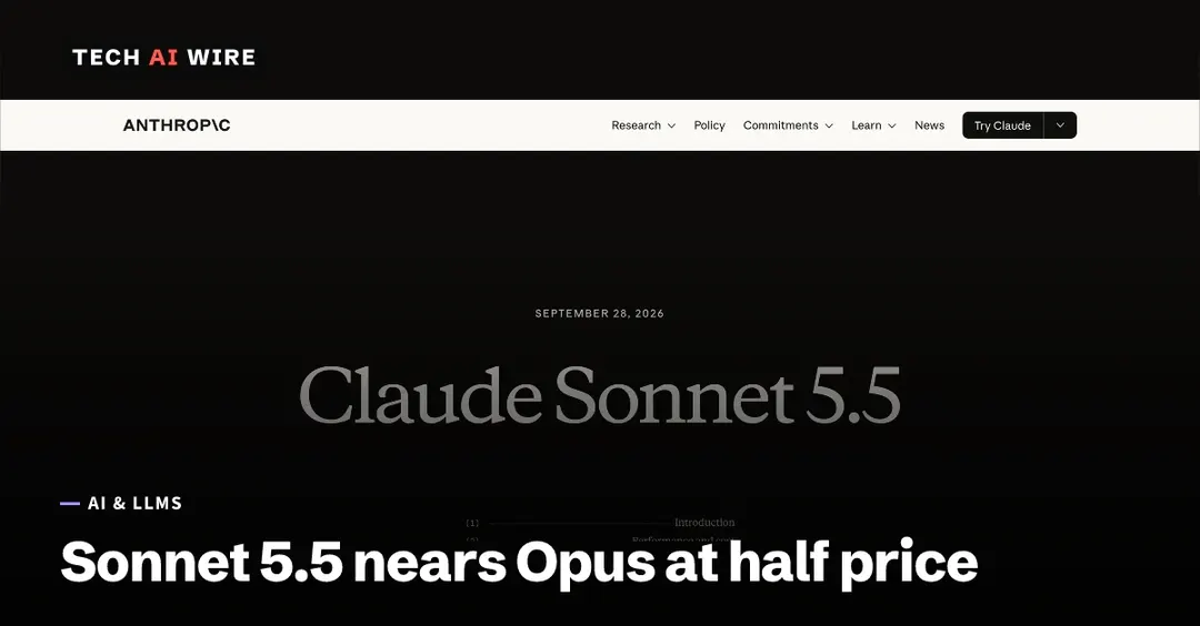 Anthropic выпустила Claude Sonnet 5.5 за половину цены Opus 5.5