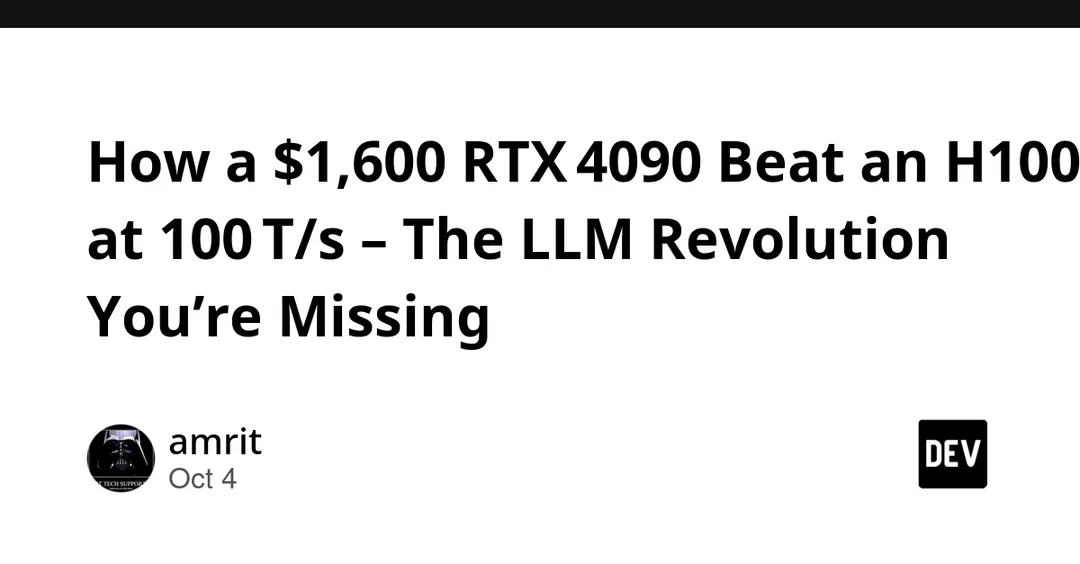 RTX 4090 за $1600 обошла H100 в инференсе 125B-модели Qwen