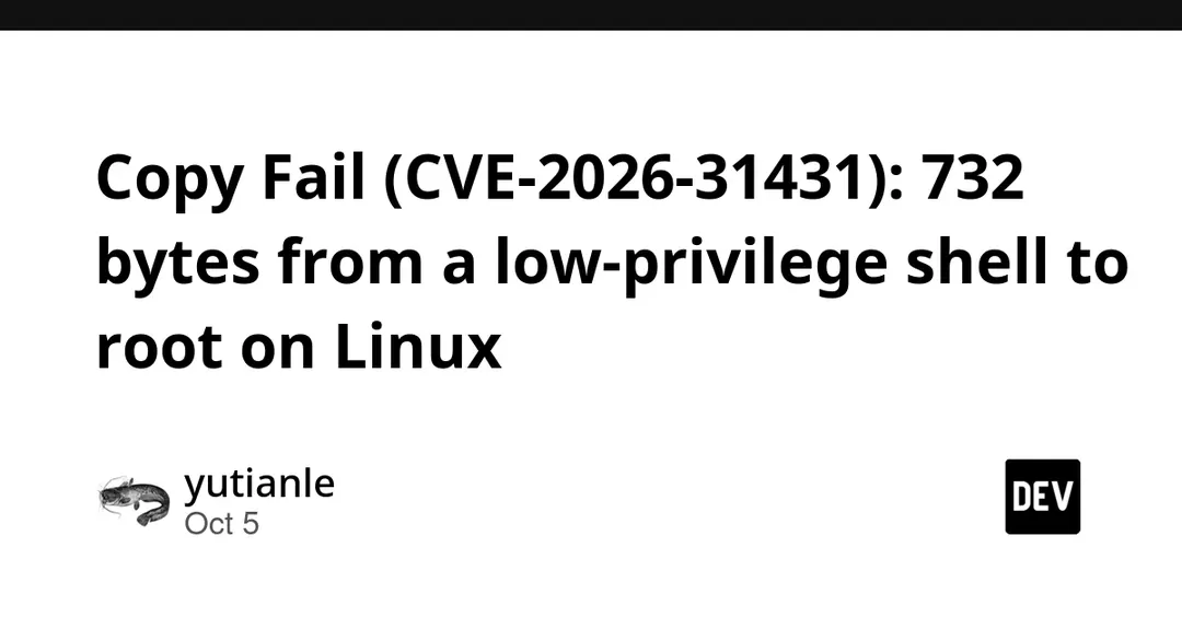 CVE-2026-31431: эксплойт на 732 байта даёт root в Linux
