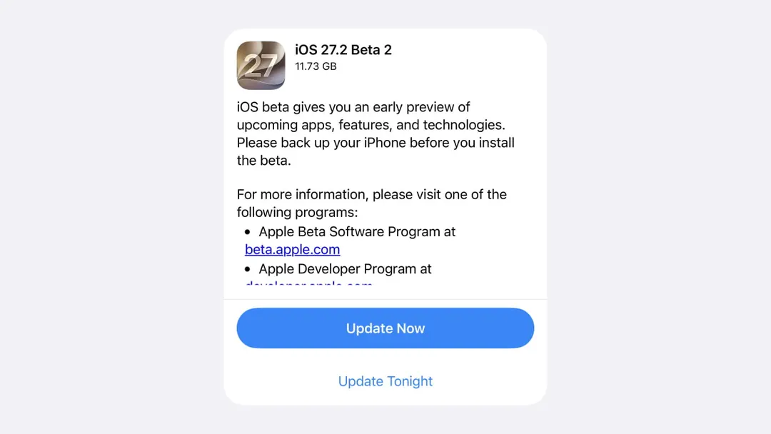 Apple выпустила вторую публичную бету iOS 27.2 и macOS Golden Gate 27.2