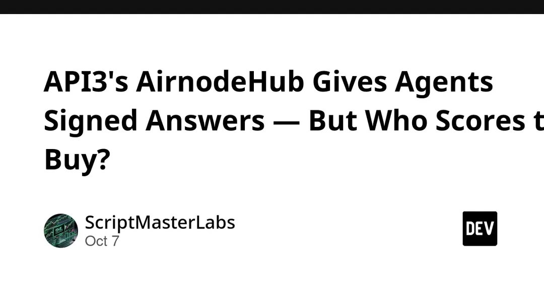 API3 запустила AirnodeHub — маркетплейс данных для ИИ-агентов с подписанными ответами