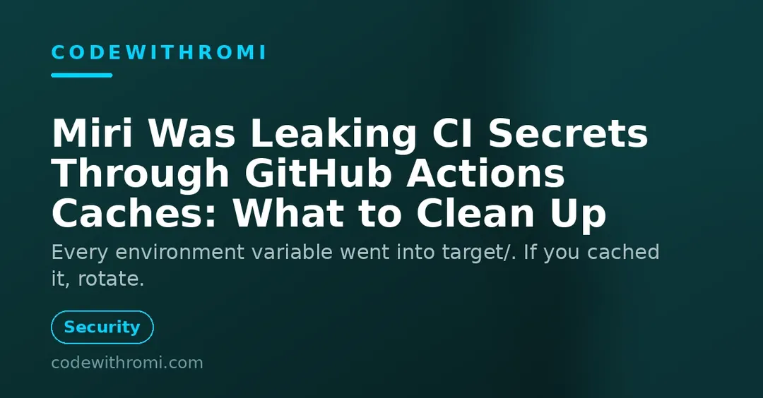 Miri в Rust утекал секреты CI через кэш GitHub Actions
