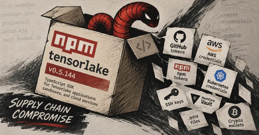 npm-пакет tensorlake взломан для распространения червя Shai-Hulud