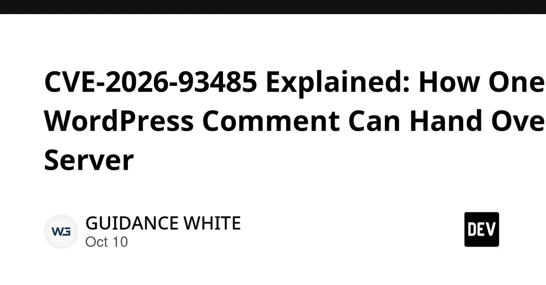 CVE-2026-93485: один комментарий в WordPress даёт захват сервера