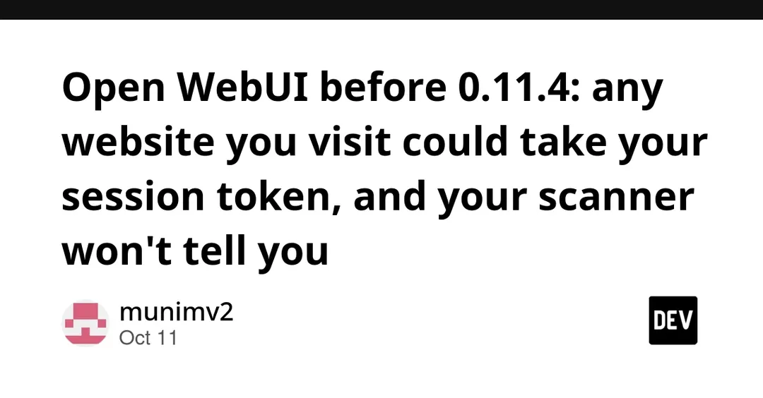 Open WebUI до 0.11.4: кража токена сессии через любой сайт