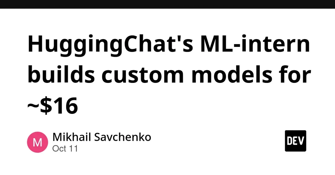 HuggingChat запустил ML-intern: обучение моделей за ~$16