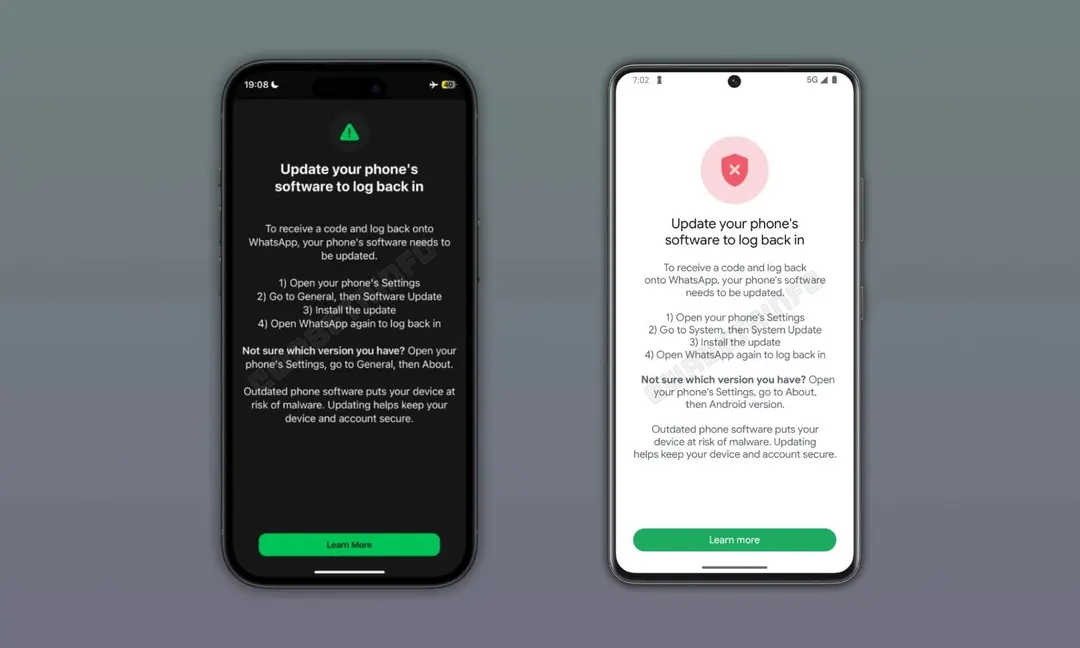WhatsApp блокирует вход со старых версий iOS и Android