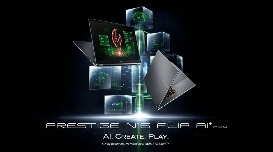 MSI представила конвертируемый ноутбук Prestige N16 Flip AI+ на RTX Spark