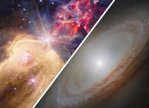 Webb и Hubble показали звёздные ясли, галактики и гравитационное линзирование