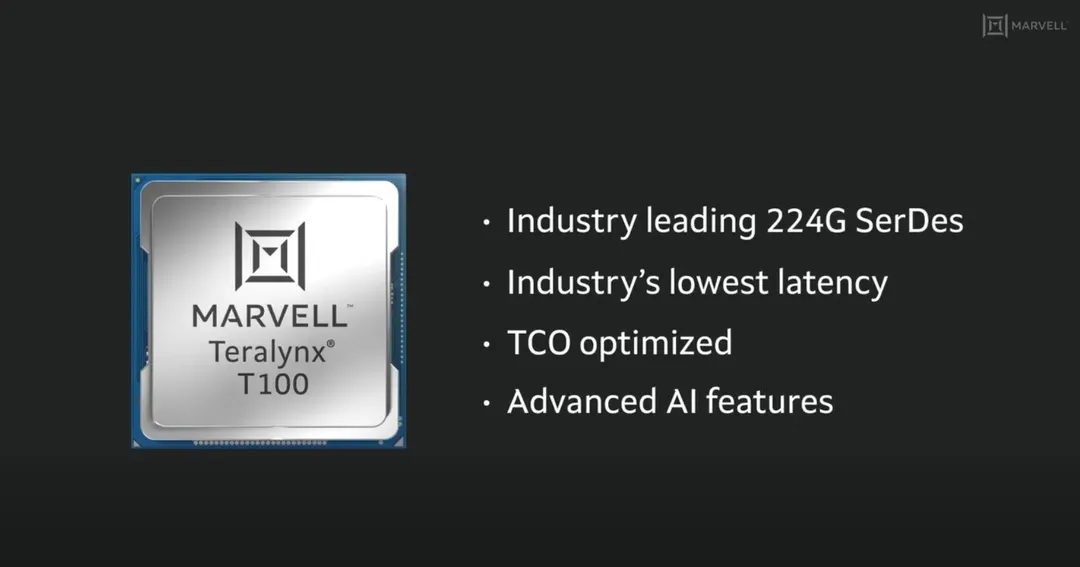 Marvell представила Teralynx T100 — первый коммутатор на 102,4 Тбит/с для ИИ