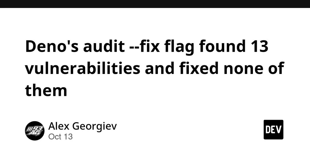 Флаг --fix в deno audit не исправляет найденные уязвимости