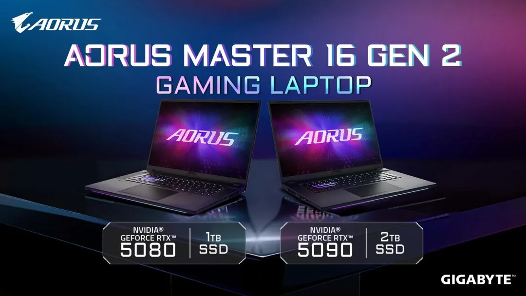 Gigabyte представила AORUS MASTER 16 Gen 2 с Ryzen 9 9950HX3D и RTX 5090