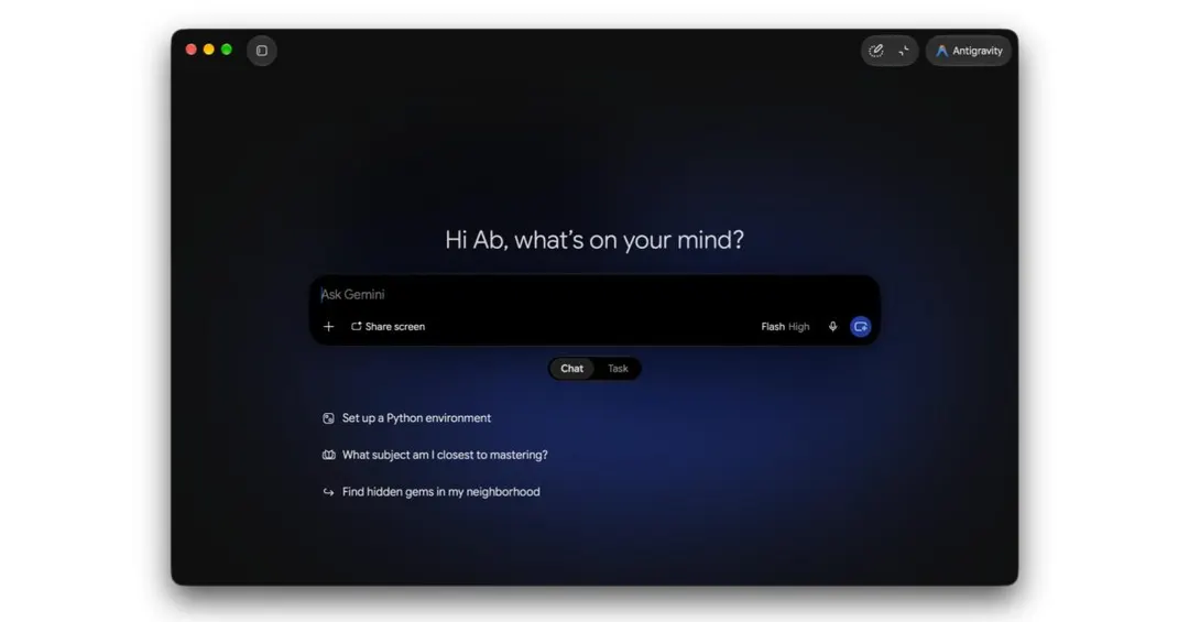 Google встроила Antigravity в приложение Gemini для macOS