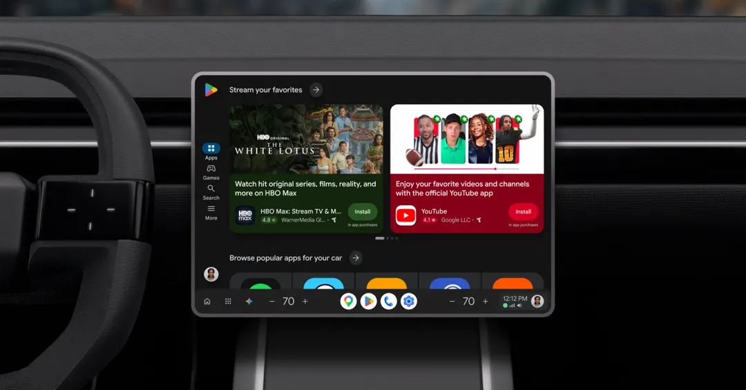 Google обновляет Play Store для автомобилей со встроенными сервисами