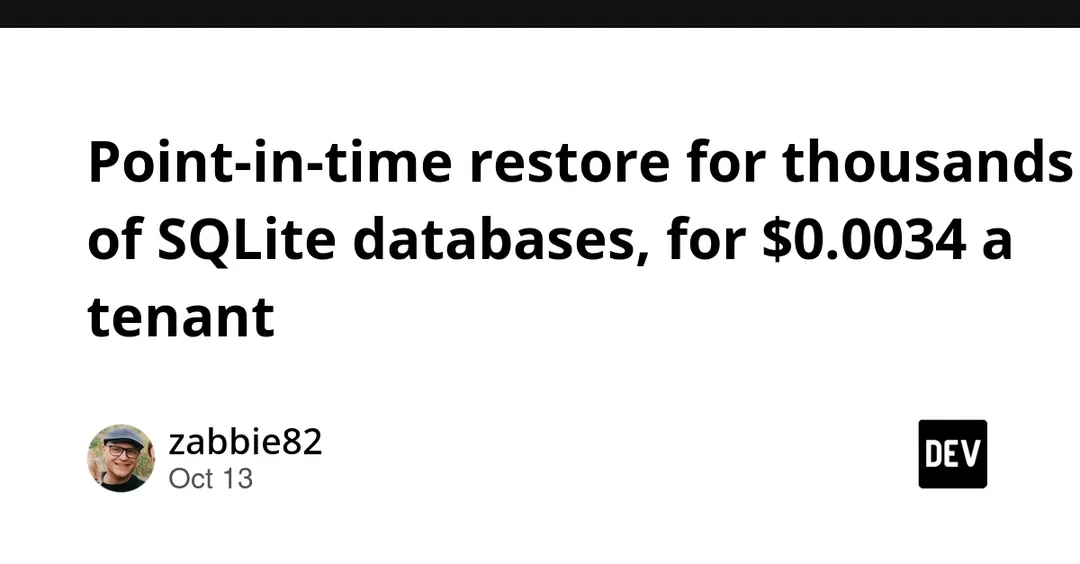 Facet: point-in-time восстановление тысяч баз SQLite за $0,0034 на тенанта