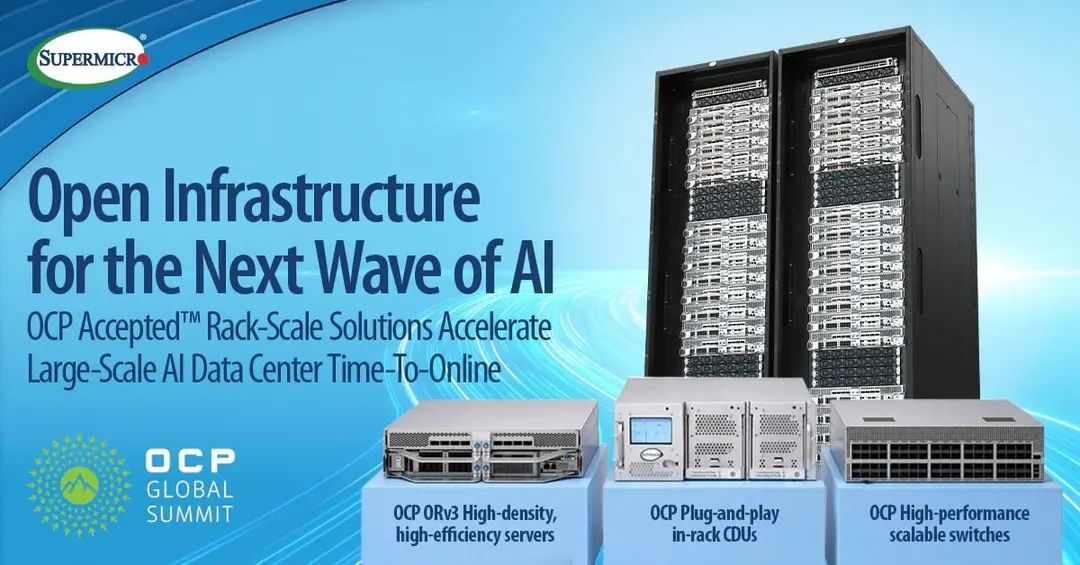 Supermicro расширила OCP-портфель: стойки ORv3 с 48V, CDU на 250 кВт и CPO-коммутатор на 102,4 Тбит/с