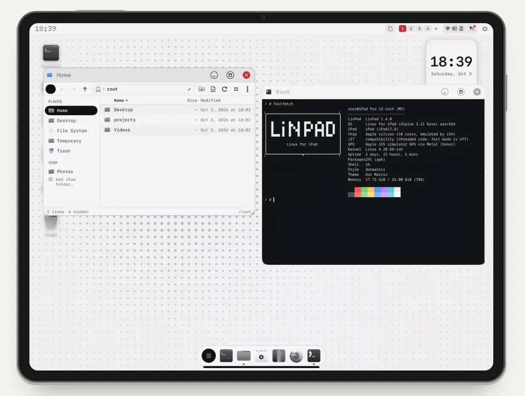 LinPad запускает Alpine Linux на iPad с чипами M-серии