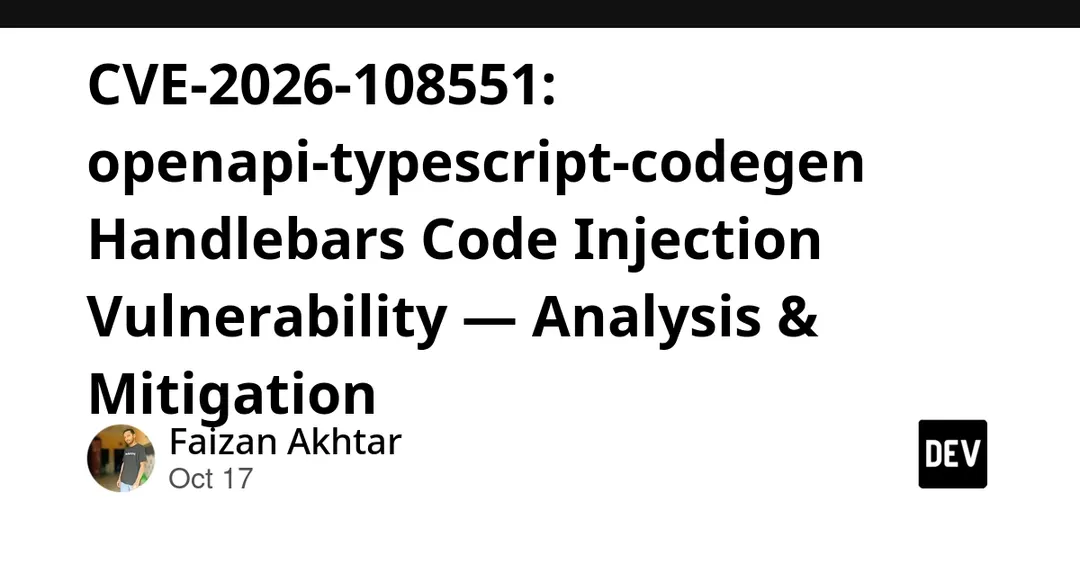 CVE-2026-108551: инъекция кода в openapi-typescript-codegen