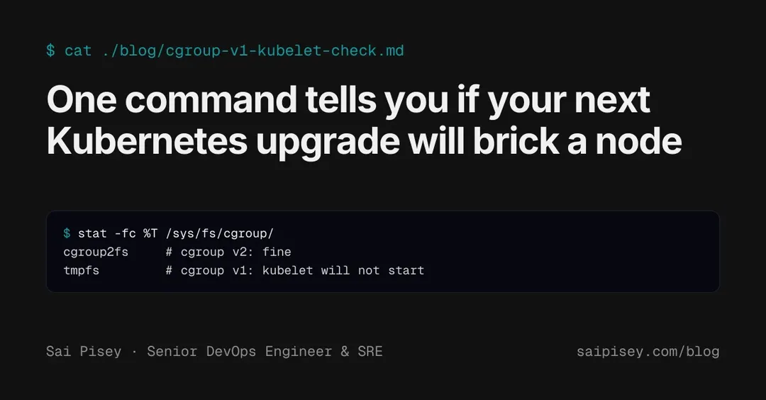 Kubernetes 1.35: kubelet не запустится на узлах с cgroup v1