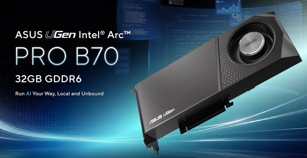 ASUS выпустила первую видеокарту Intel Arc Pro B70 на 32 ГБ