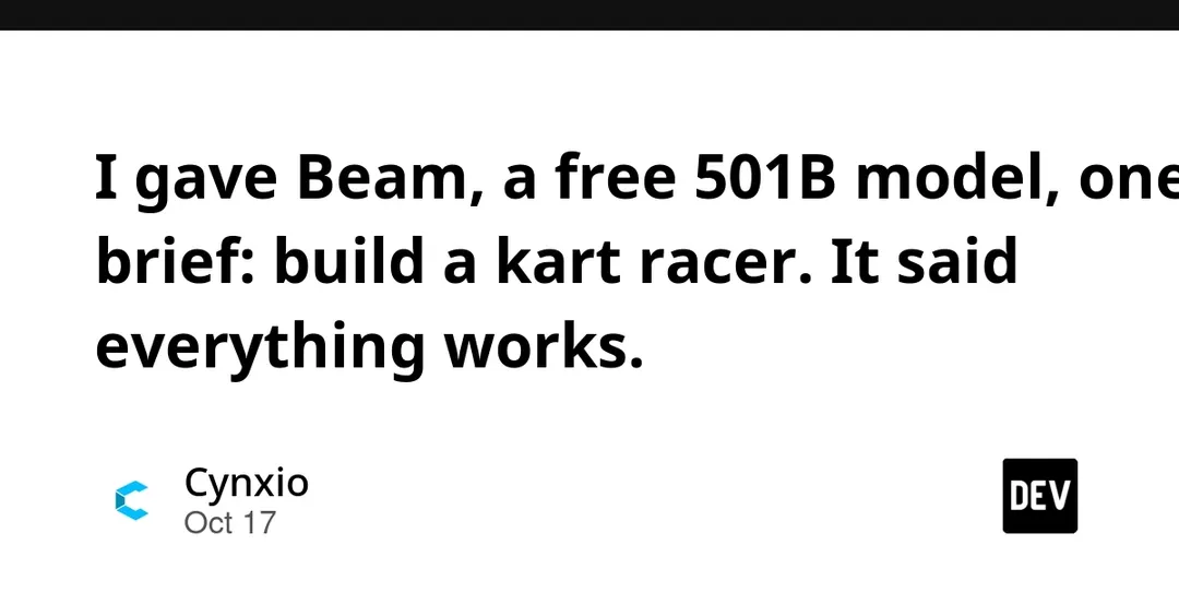 Тест: открытая модель Beam на 501 млрд параметров собрала карт-рейсер за 4 минуты