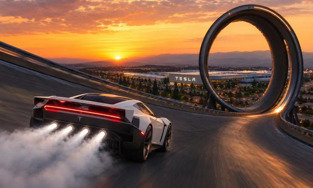Маск: Tesla Roadster получит автономный режим трюков и трек с петлёй в Техасе