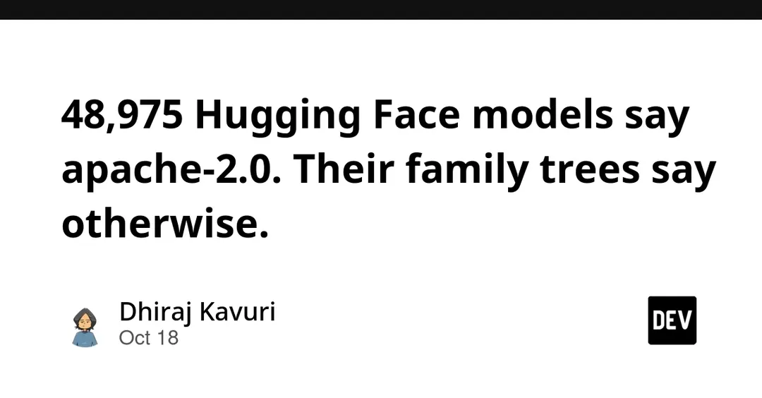 48 975 моделей на Hugging Face помечены apache-2.0 вопреки лицензиям предков